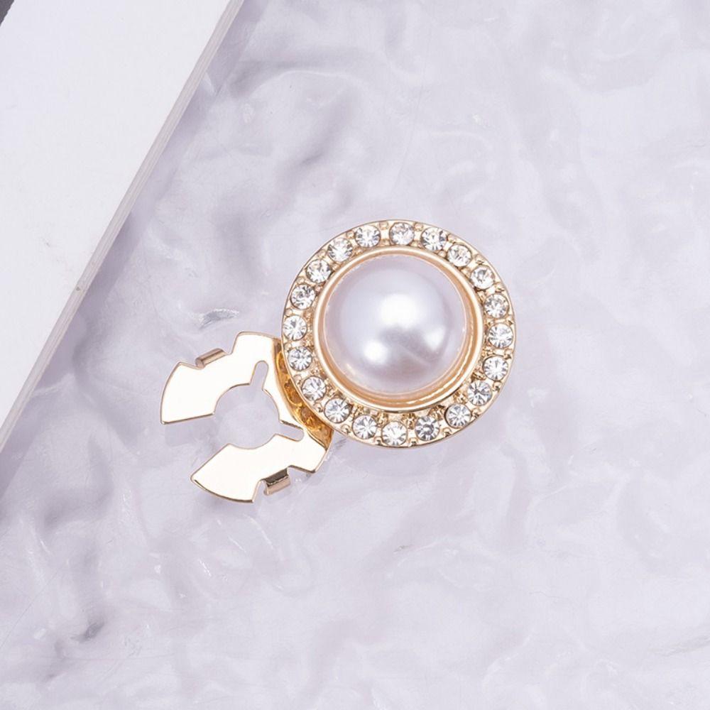 3 PCS Alloy Pearl Flower Button Covers DIY Accessories Flower Cufflinksble  For Men Women Clothing