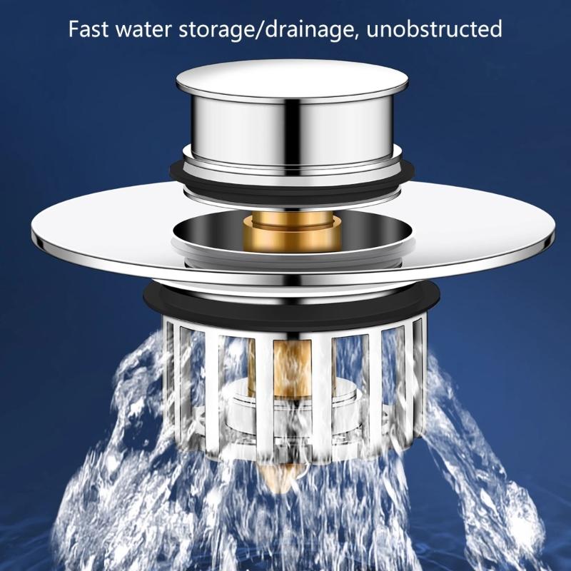 Enhances Double Function Bathtubs Plug & Strainer Popup Styles 2 In 1 Bath Tub Drain Plug And Hair Collector Popup Stop
