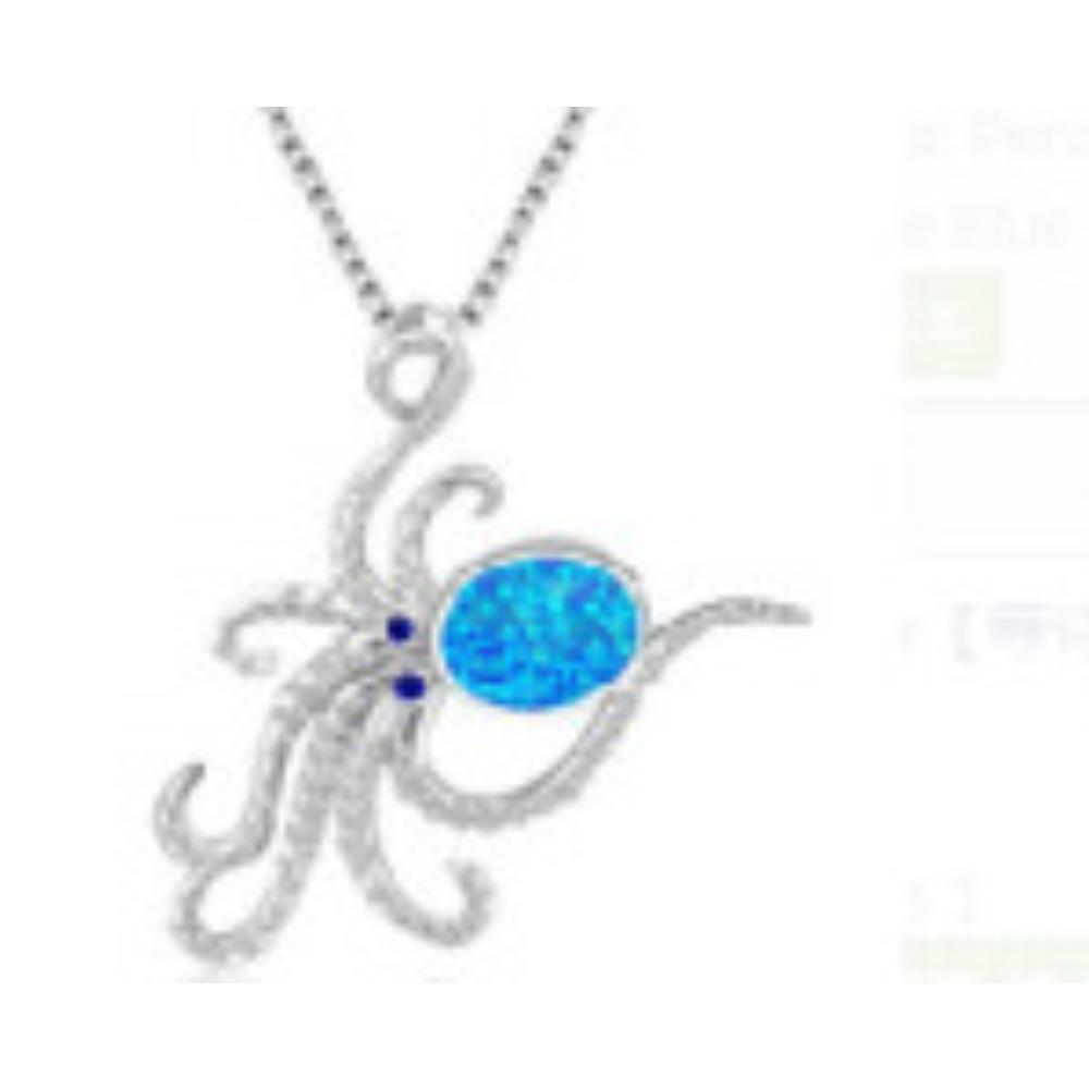 Ozean Serie Blau und Weiß Oktopus Oktopus Damen Personalisierte Vielseitige Halskette white