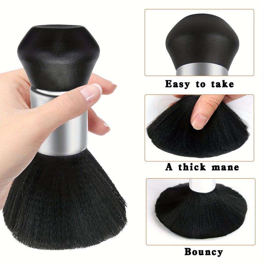 Professional Salon-Grade Black Haircut Cape with Neck Duster Brush Waterproof Anti-static Durable Men's Barber Accessories