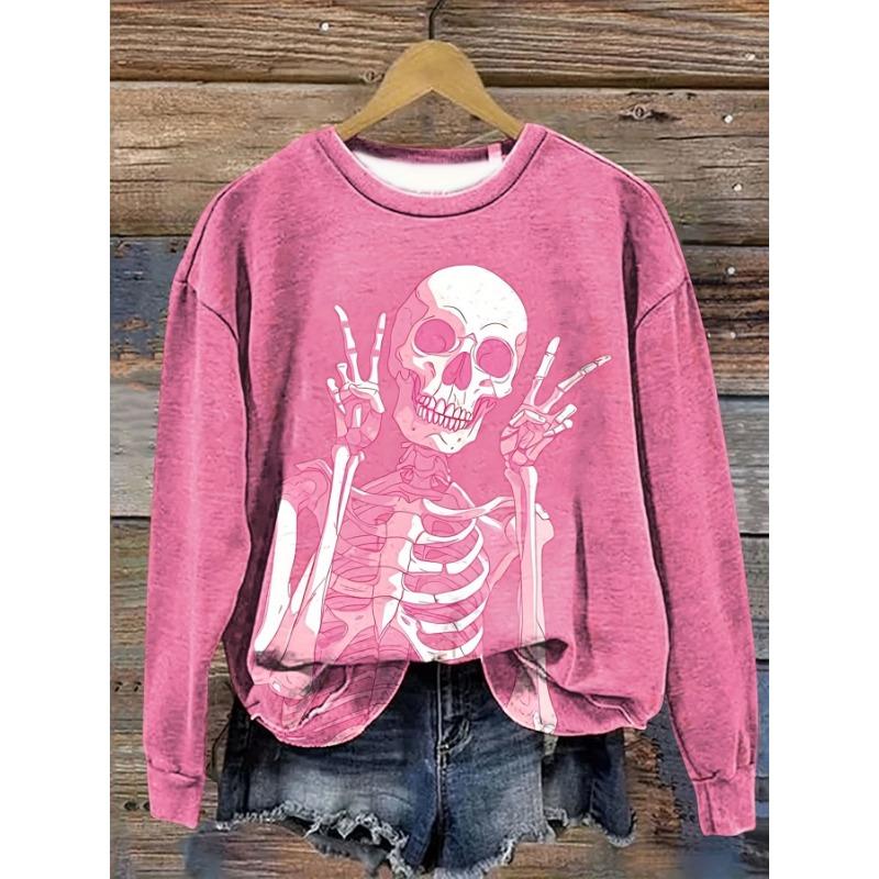 Women's casual sweatshirt, long sleeves, crew neck design, fashionable print