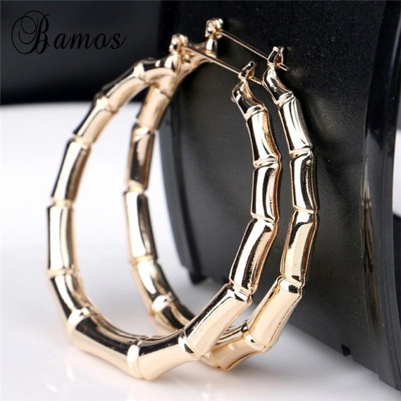 Classic cold wind board bamboo earrings punk street dance nightclub retro gold earrings factory