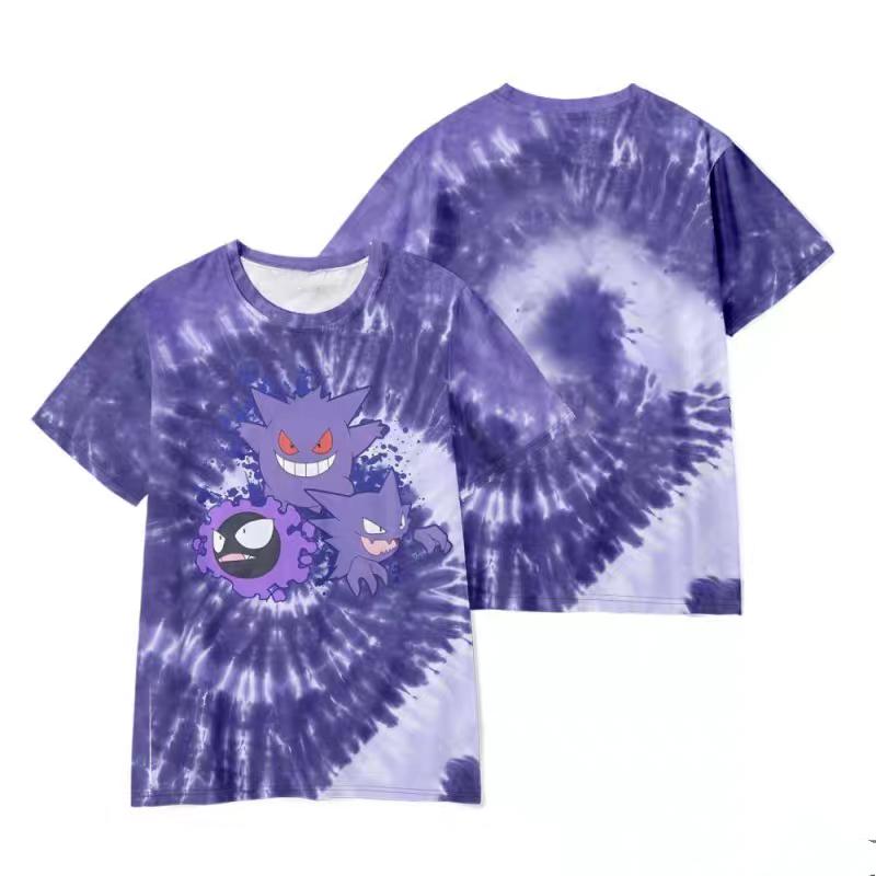 Gengar Clothes Around Poké Mon Haunter Cartoon Children's Clothing Bao Ke Meng Gui Si Summer Men's Short Sleeve T-shirt