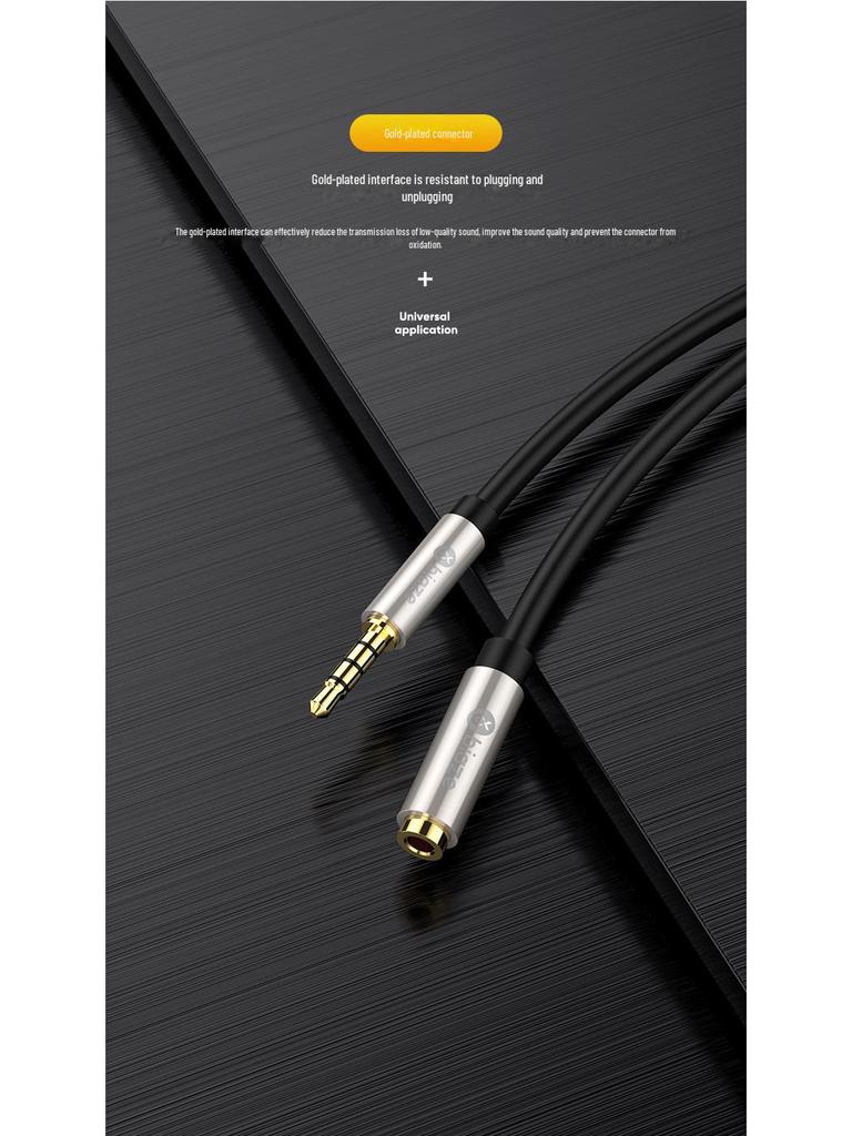 Biaz 3.5mm Male To Female Headphone Extension Cable with Microphone Support, 1m, 4-Pin.