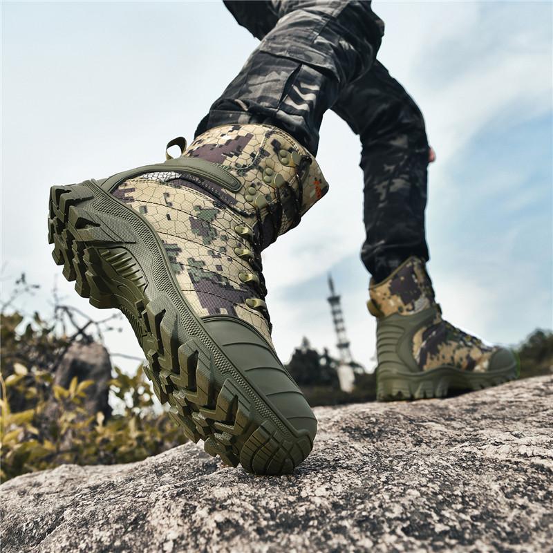 Men Tactical Boot Military Safety Hunting Hiking Shoes Desert High Quality Outdoor Unisex Ankle Army Waterproof Climbing Shoes
