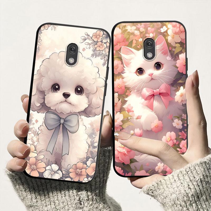 Protezione Per Nokia 215 4G Custodia Per Nokia 225 4G Antiurto Morbido Silicone Cover Posteriore TPU Custodia per Telefono Fiore Gatto Antipolvere Bumper