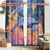 2pcs, 2D FLAT PRINTING Curtains (Without Rod) Ocean Paradise(1) Christmas Holiday Curtains Versatile Durable Polyester Curtains