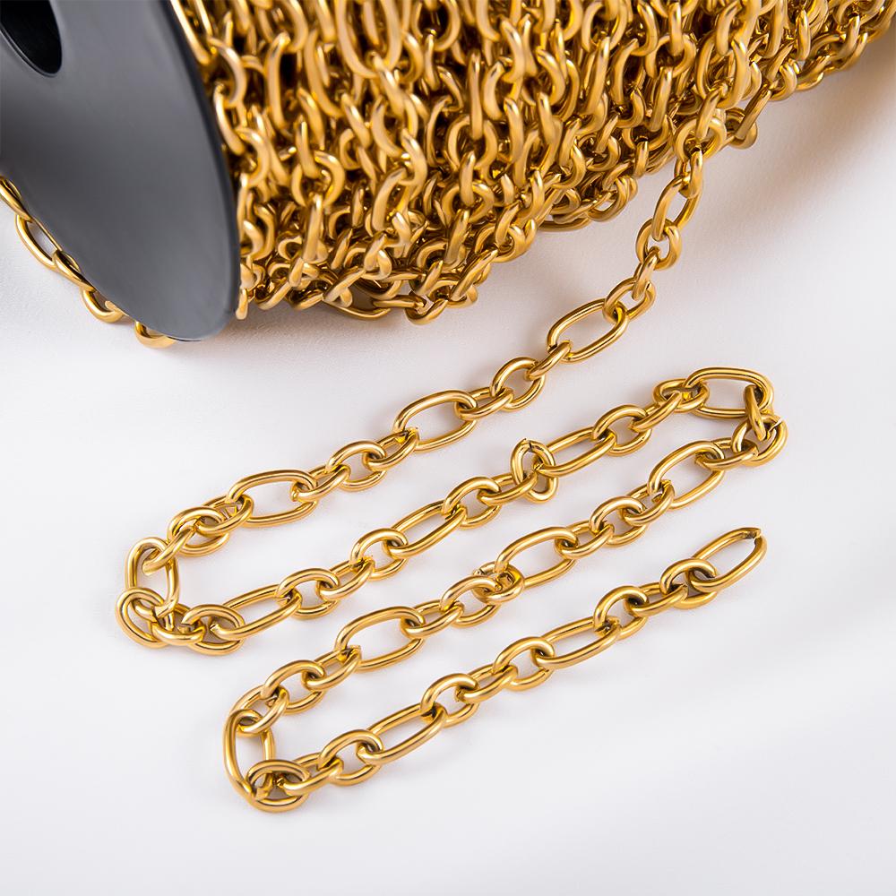 0.5M 1M Open Circle Cross Round Ring Necklace Chain Stainless Steel Link Chains DIY Women Bracelets Jewelry Making Body Chain