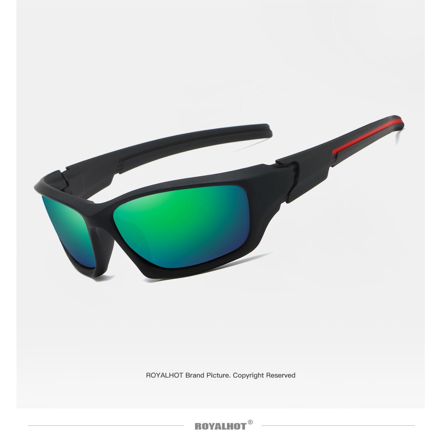 RoyalHot унисекс поляризационные спортивные солнцезащитные очки в квадратной оправе — фото 12