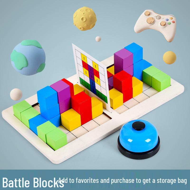 Toddler Educational Spatial Sense Rubik's Cube Battle Game - Two-Player Building Blocks for Parent-Child Interaction and Concentration Development.