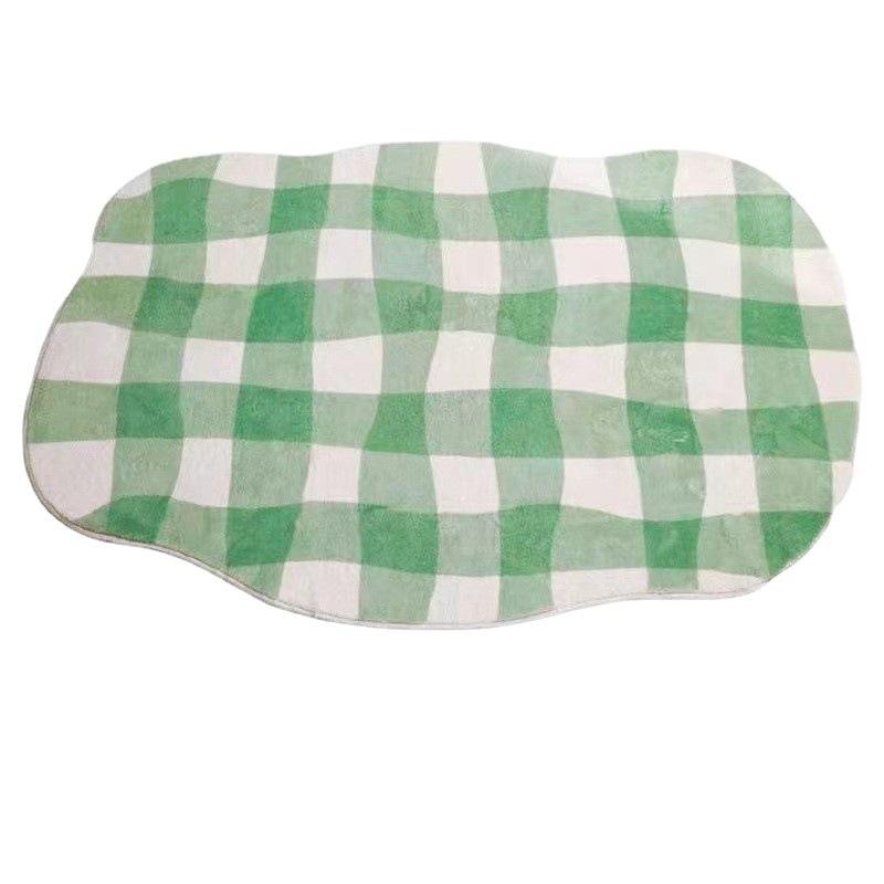 

Современный минималистичный ковер для гостиной и спальни, диван, уютный плед, дизайн в клетку, одеяло из искусственного кашемира, мягкий коврик 40 x 60CM зелёный