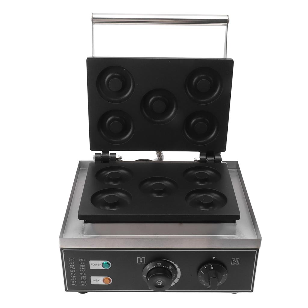 Komerční vaflový donutovač 5 otvorů oboustranné topení nerezová ocel nepřilnavý donut