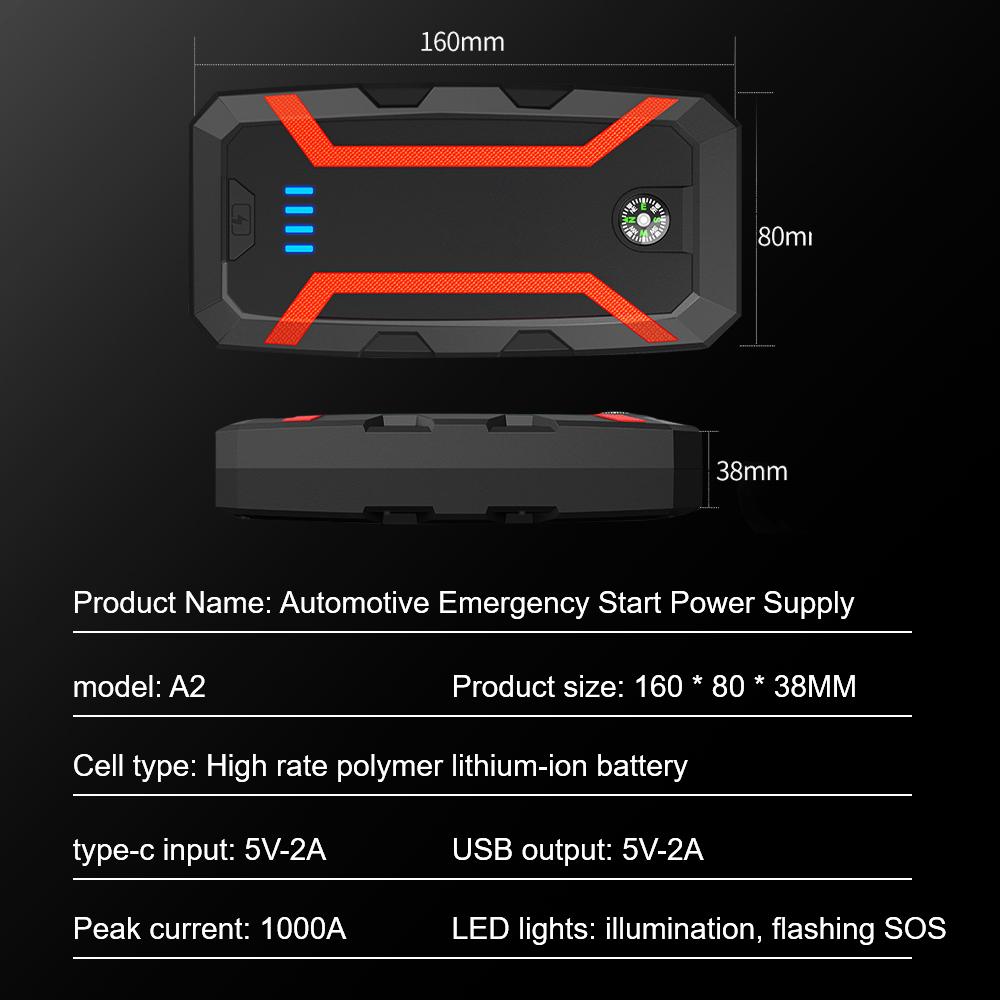 Power Bank Booster Accesorii auto Dispozitiv de pornire automată Pornire de urgență Pornire auto 12V 3000A Baterie auto pornire portabil 22200mWh