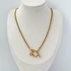 Non Tarnish Waterproof Jewelry 18K Gold Plated Stainless Steel Rope Chain Choker Necklace Two Tone Horseshoe Necklace YF3383