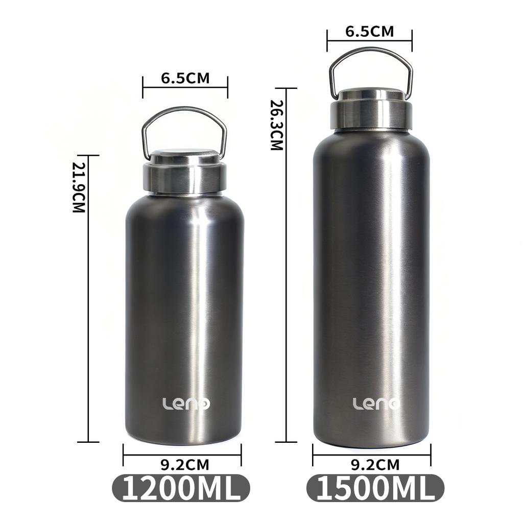 Großes Fassungsvermögen Edelstahl-Wasserflasche Einwandige Flasche Große Kapazität Große Öffnung Flasks mit Deckel Fahrrad Trinkgeschirr Sport