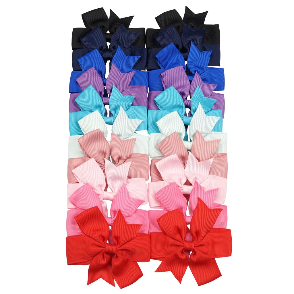 10/20Pcs Grosgrain Ribbon Solid 3.5Inch Hair Bows With Clip For Girls Hair Clips Hairpin Barrettes Headwear Kids Hair Accessorie