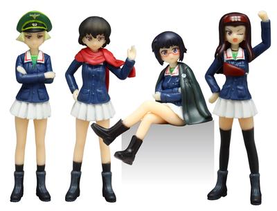 PLATZ Girls Panzer the Movie Hippo Team Figure Set Panzer Jacket Version & 1/35