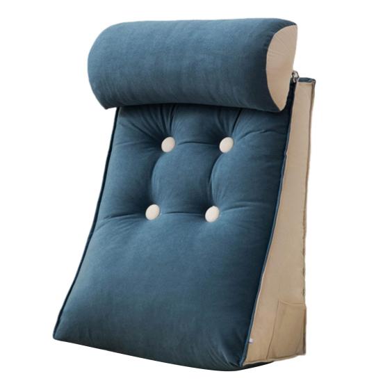 Bed Wedge Pillow for Sleeping Reading Acid Reflux Supportive Backrest Leg Neck Cushion with Side Pockets Multifunctional Sofa Pillow