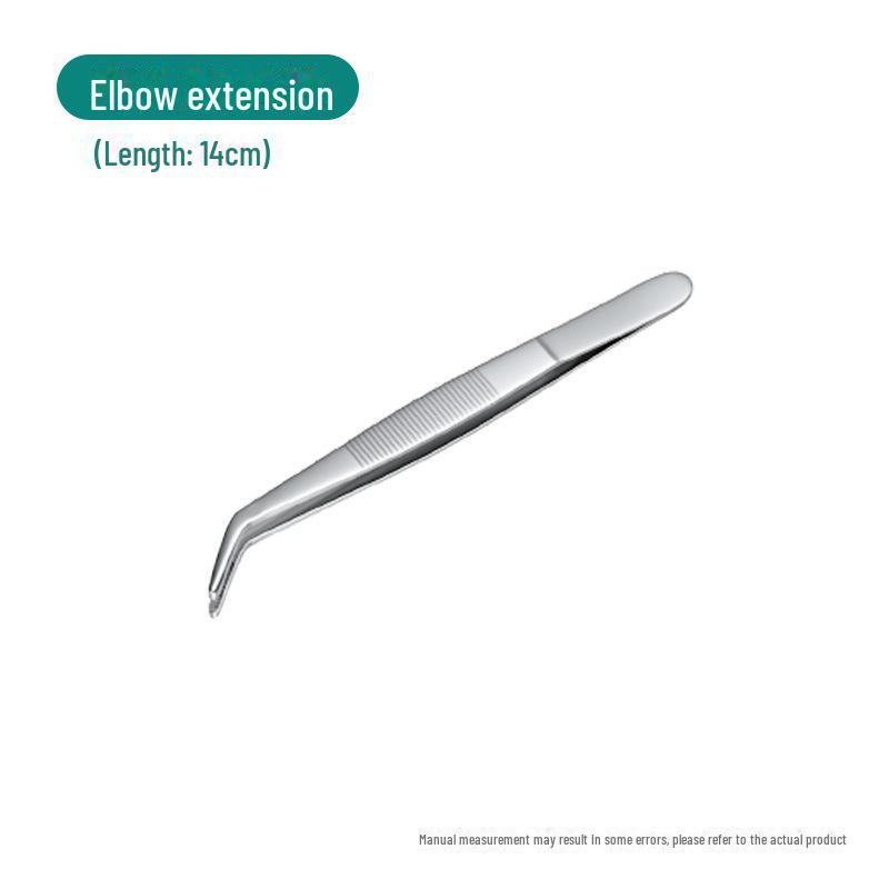 Silver Stainless Steel Non-Slip Tea Tweezers with Extended, Thickened Teeth