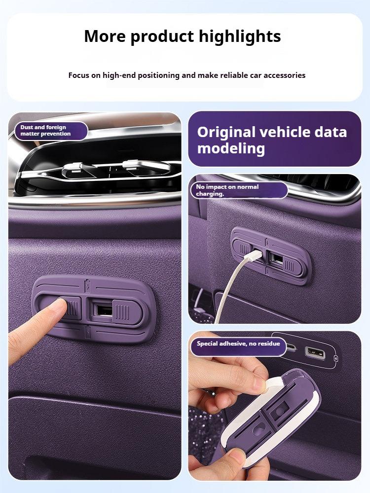 For Leapmotor B10 B01 B05 Lafa5 Car Rear USB Charging Protective Cover Dust and Scratch Protector Modified Car Accessories