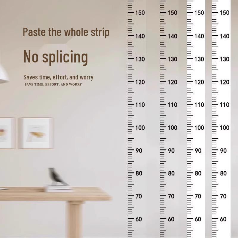 Transparent Removable Wall Height Chart for Kids - Accurate Measurement Without Damaging Walls