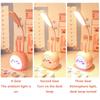 USB Rechargeable LED Desk Lamp with Adjustable Neck and Cute Bunny Design for Bedroom Office Study Table Lighting