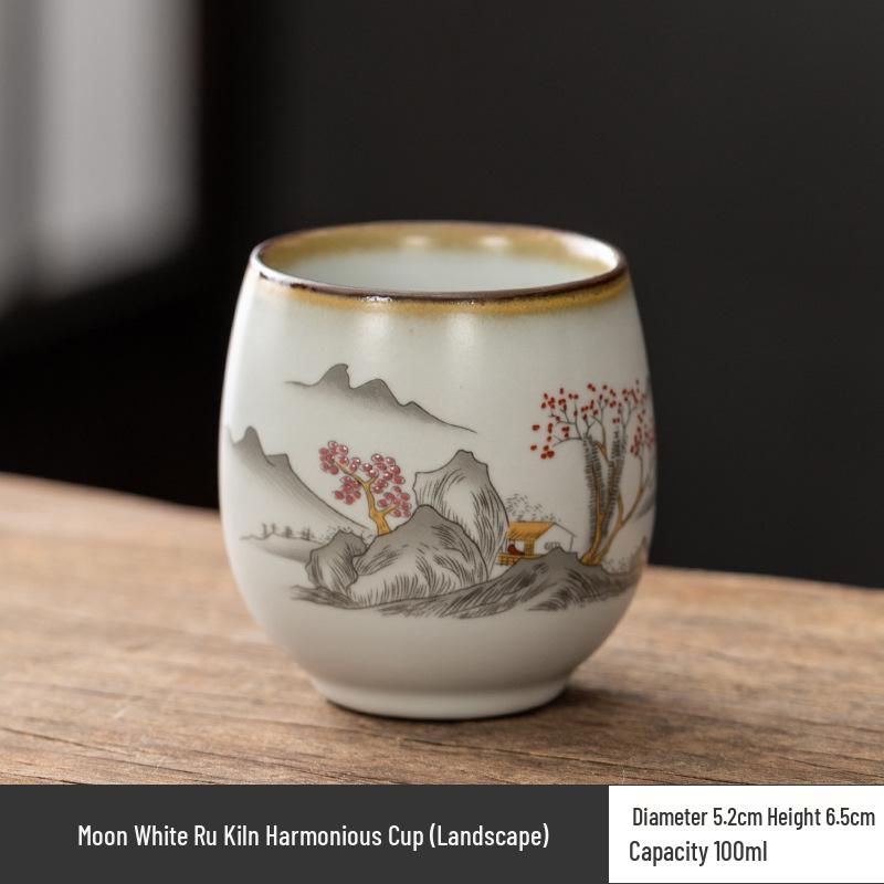 

Ru Porcelain Crackle Tea Cup - Master Kung Fu Ceramic Cup for Personal Use 100ml