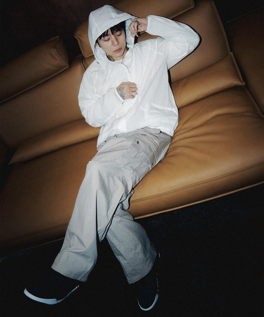 NODE LABS Dev:10 Cut Line Wide Cargo Pants_Beige
