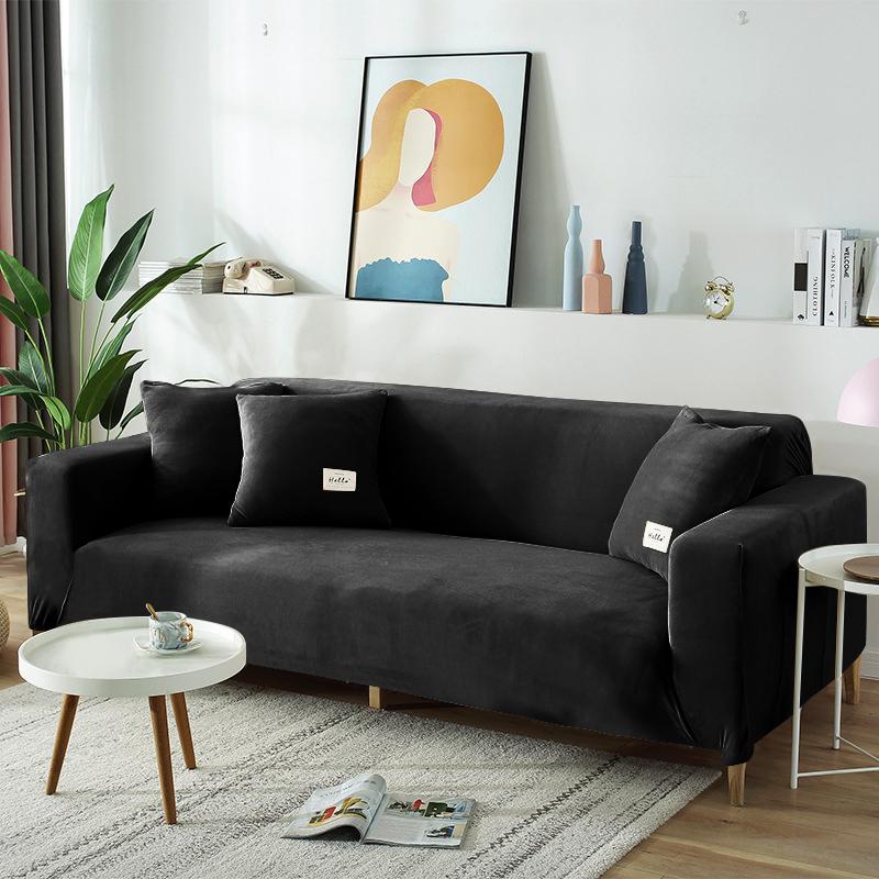 1 /2 /3 /4 Seat Velvet Plush Sofa Covers For Living Room All -Inclusive Couch Cover Elastic Case Sofa Slipcover Stretch