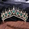 DIEZI New Gift Baroque Luxury Opal Crystal Crown For Women Girls Wedding Elegant Luxury Princess Tiara Party Hair Dress Jewelry