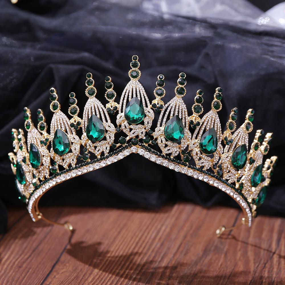 DIEZI New Gift Baroque Luxury Opal Crystal Crown For Women Girls Wedding Elegant Luxury Princess Tiara Party Hair Dress Jewelry