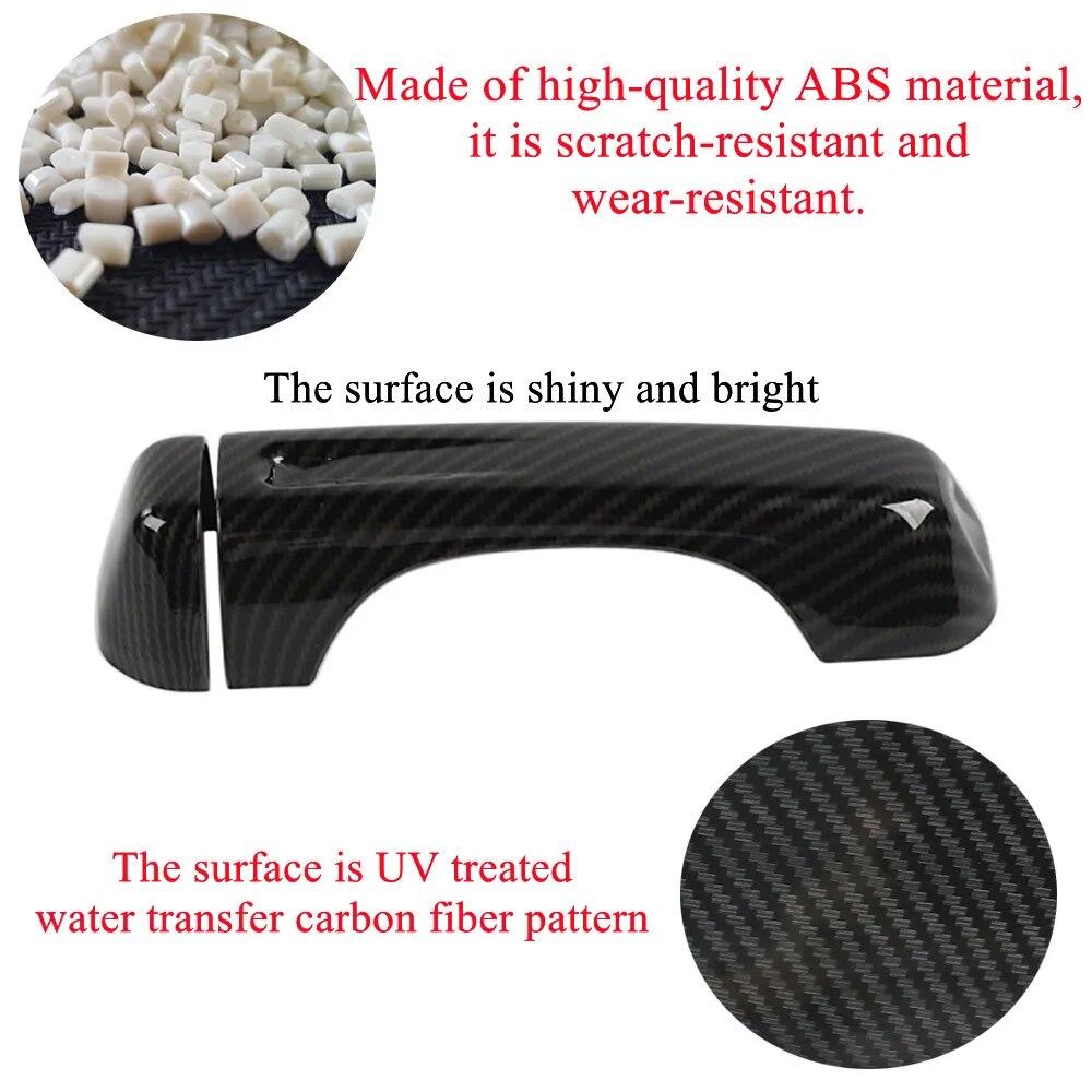 Garniture Poignée De Porte Fibre De Carbone - Autocollant Pour Jeep Wrangler JL 2018-2023