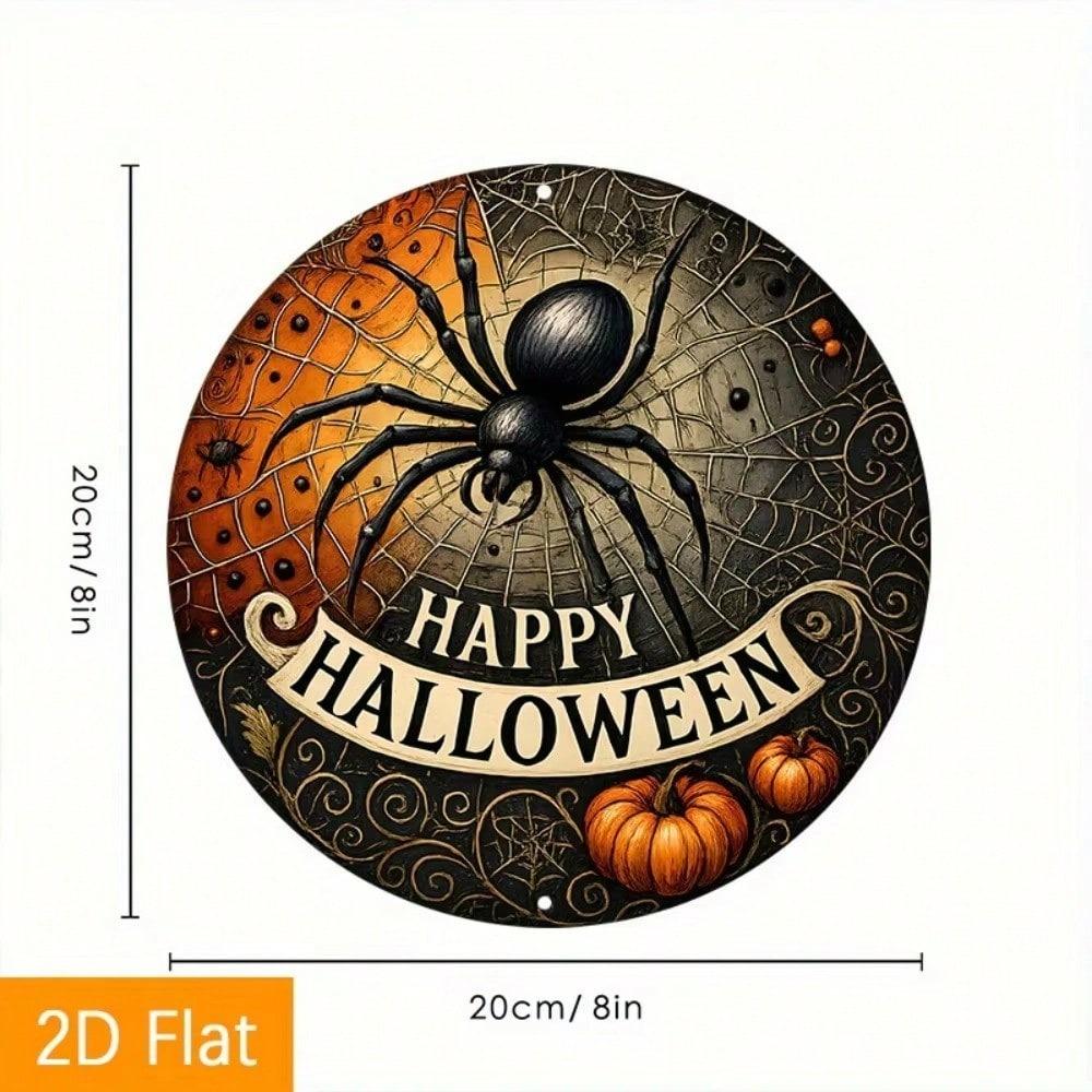 Halloween Aluminum Wall Art Spider Metal Sign Horror Decor Gift