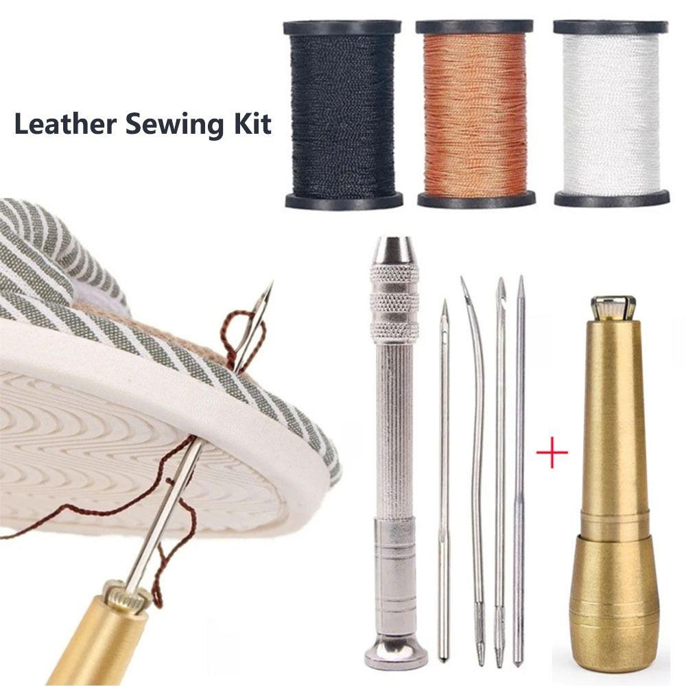 9 Pcs/set Nylon Thread Leather Sewing Kit Hand Quilting Needles  Leather Repair Sewing Tool