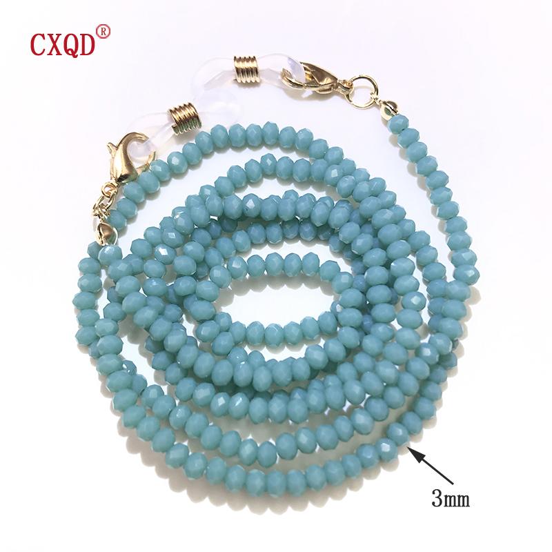 Handgefertigte Mode 3mm Galvanisierte Lesebrillen Kette Perlen Lanyard Damen Sonnenbrillen Schnüre Brillen Masken Halter Geschenk