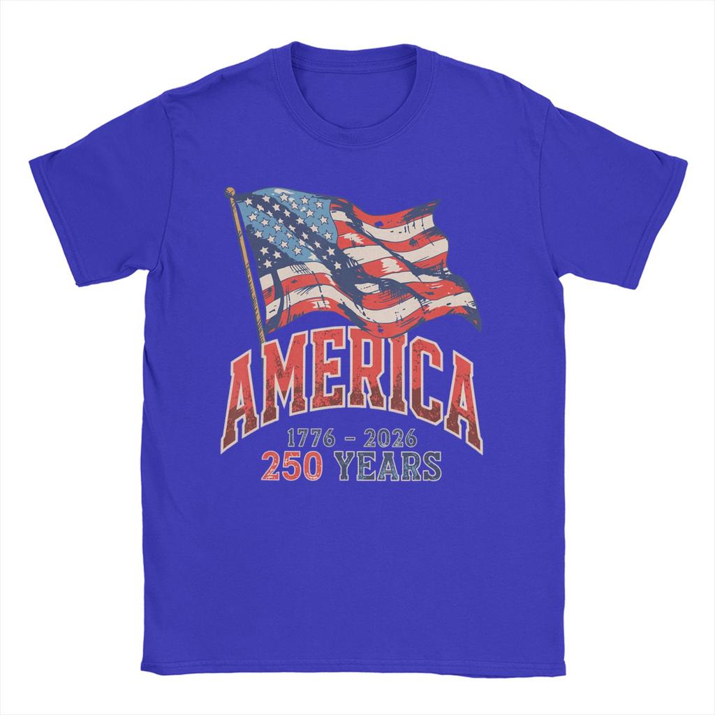 Anniversary USA T Shirt Beach  Fashion TShirts Unisex Cotton O Neck Plus Size Tees ShortSleeved Aesthetic Tops