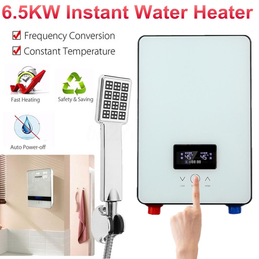 6500W 220V Electric Tankless Instant Water Heater Temperature Bathroom