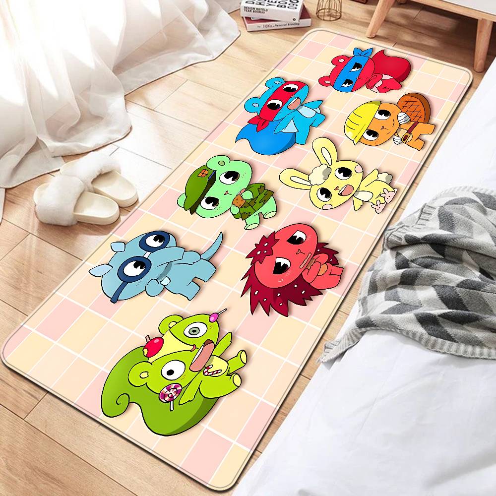 

H-Happy Tree Friends Floor Mat Non-Slip Laundry Room Mat Laundry Decor Balcony Child Living Room Household Carpets 40x60cm
