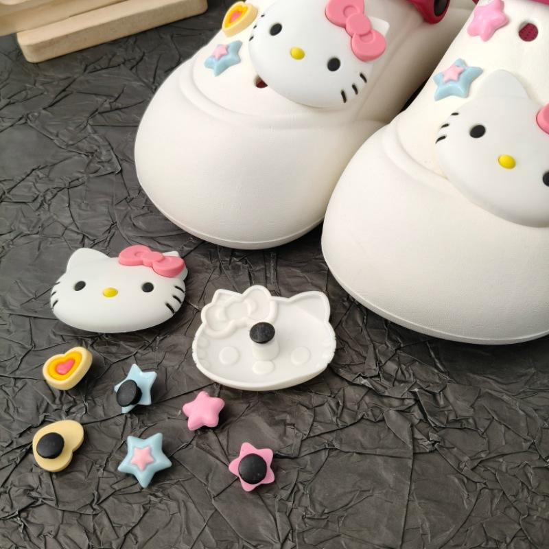 Sanrio Hello Kitty Detachable Thickened 8Pcs Pvc Star Cartoon Diy Shoe Buckles With Shoe Decoration Anime Character
