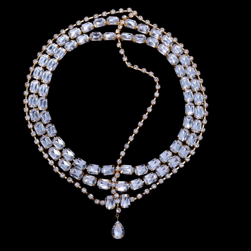 Vintage Trend Rhinestone Head Chain Forehead Headband Indian African Bohemian Hair Accesories Crystal Fringe Tiara Headdress