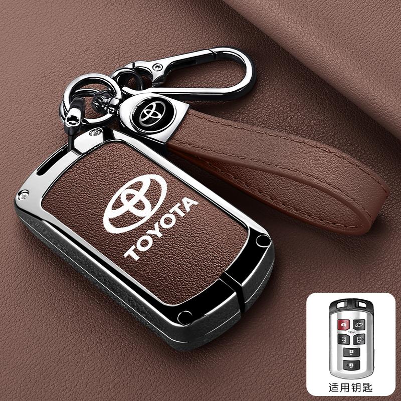 Alloy Leather Car Smart Remote Key Case Cover Bag For Toyota Sienna Se Tacom 2015 2016 2017 2018 2019 2020 Keychain Accessories