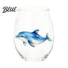 Vetro Dipinto a Mano Artigianale Animale Tema Trasparente Bicchiere Marino Manico Ergonomico Artigianale Cocktail Creativo da Bere per