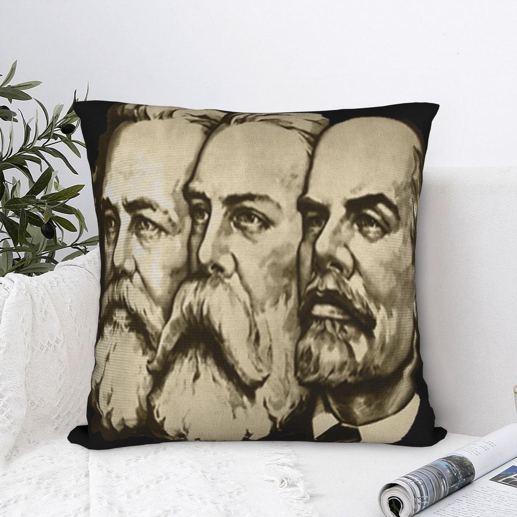 Karl Marx Engels And Lenin Pillow Case Design Pillow Cover For Sofa Bedroom Home Decor Kawaii Pillowcases