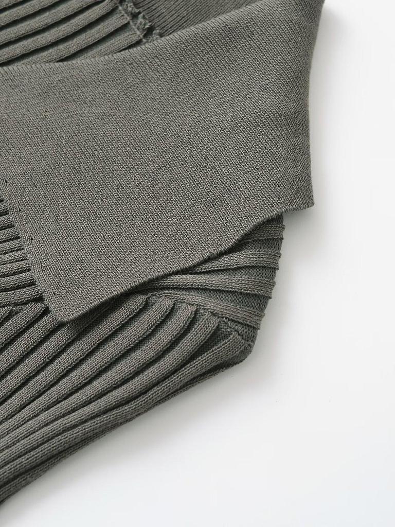 ZARZ Women's Classic Ribbed Knit Long Dress - European & American Style