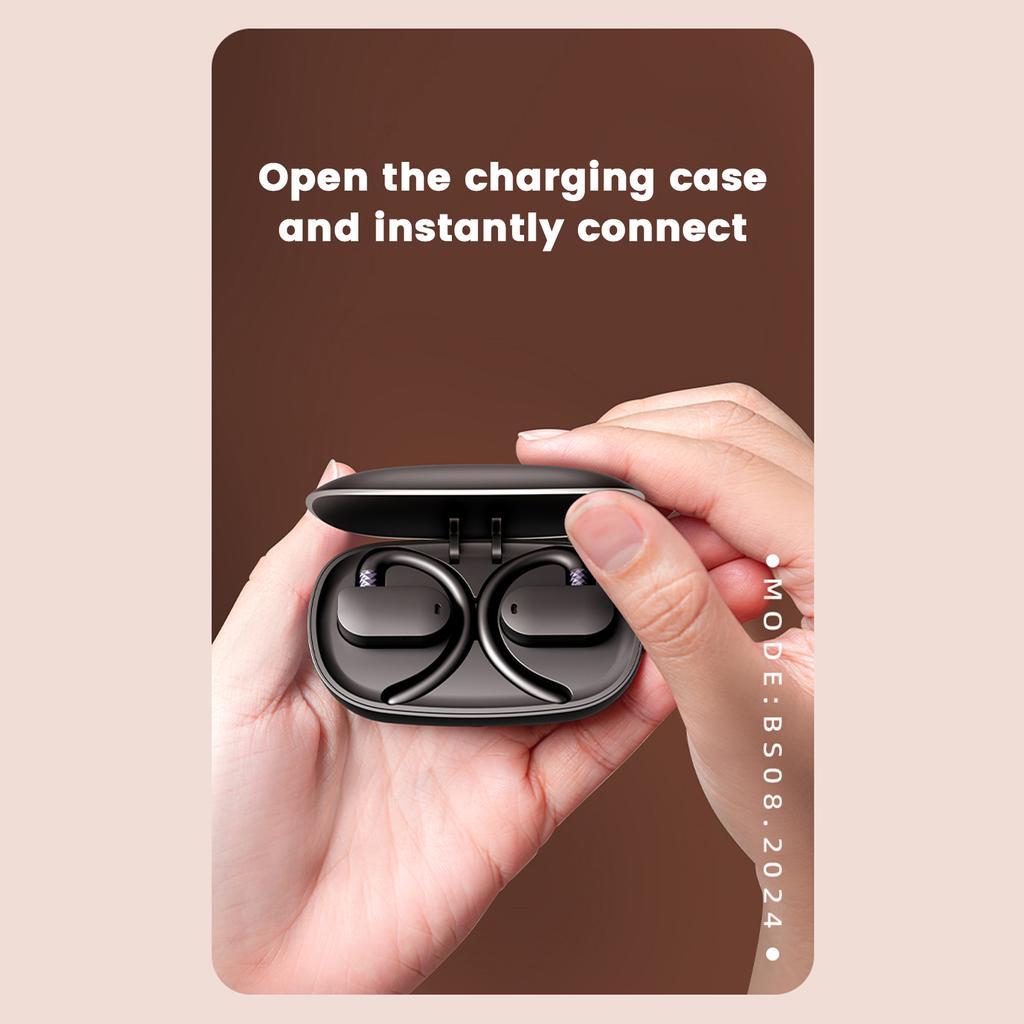 BS08 Kabellose BT 5.3 Ohrhörer Luftleitung Nicht-In-Ear-Design Ladeetui inklusive IPX7