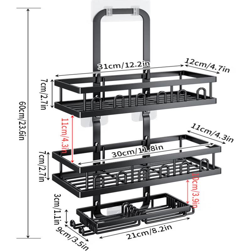 

cmaos Wall-Mounted Shower Storage Shelf