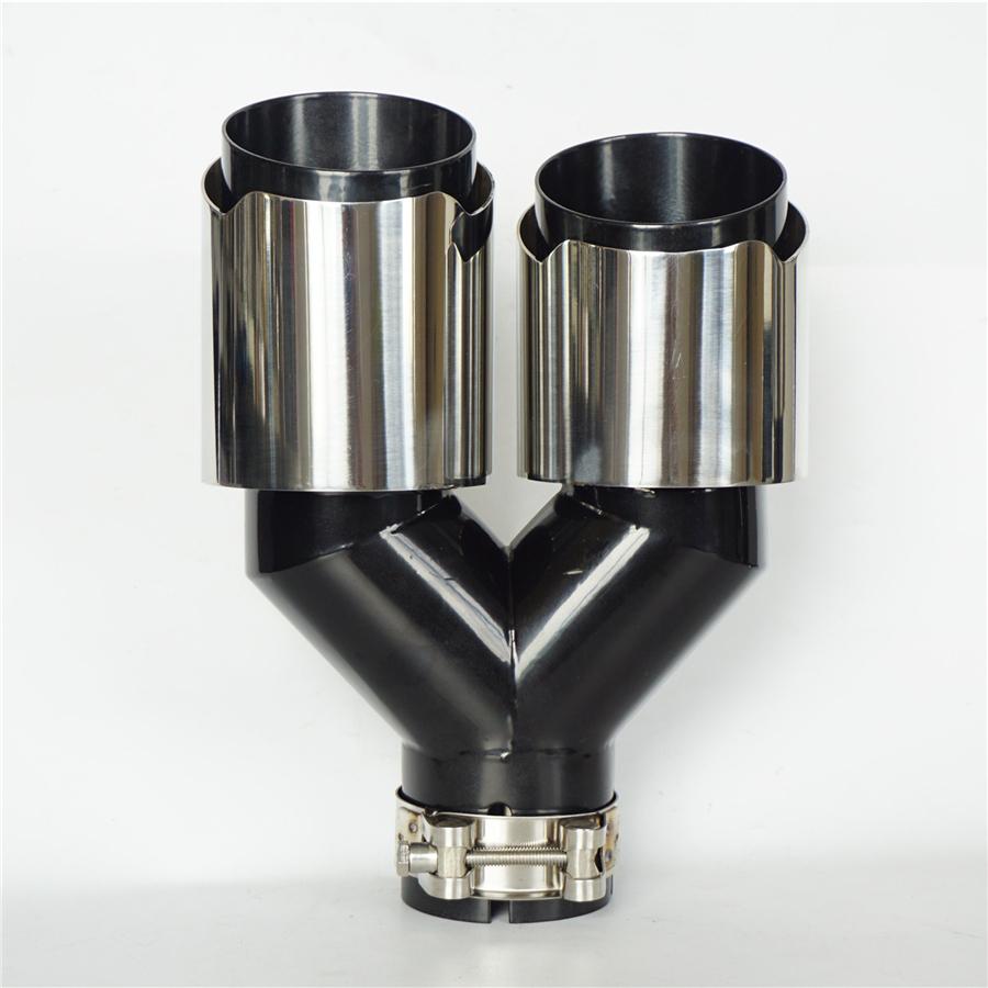 

Double-tube stainless steel tail throat SS6062-roasted black bright left+right