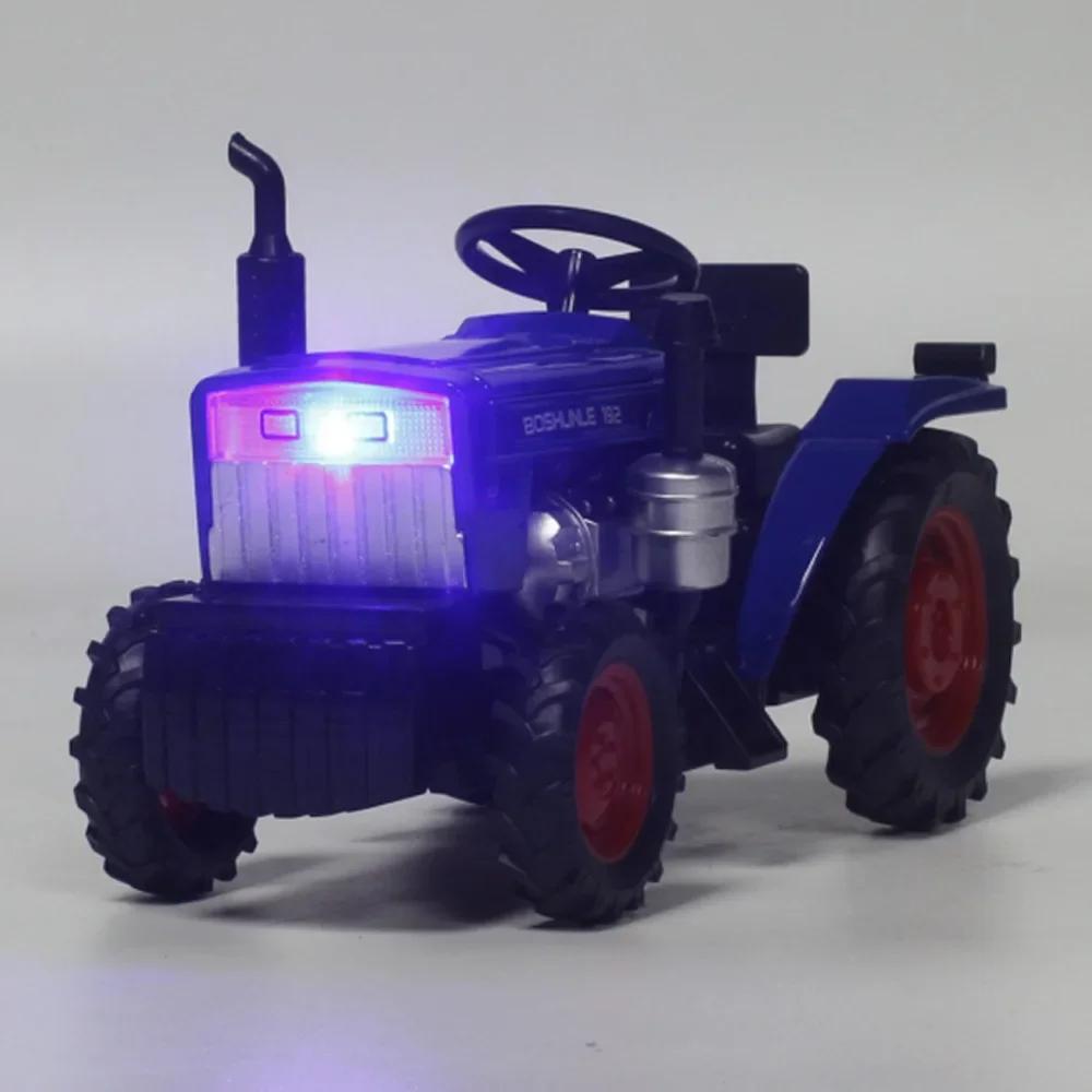 1/32 Simulation Tractor Toys Car Model Alloy Metal Body Agricultural Vehicle Pull Back Sound Light Function Toy Car For Boy Gift