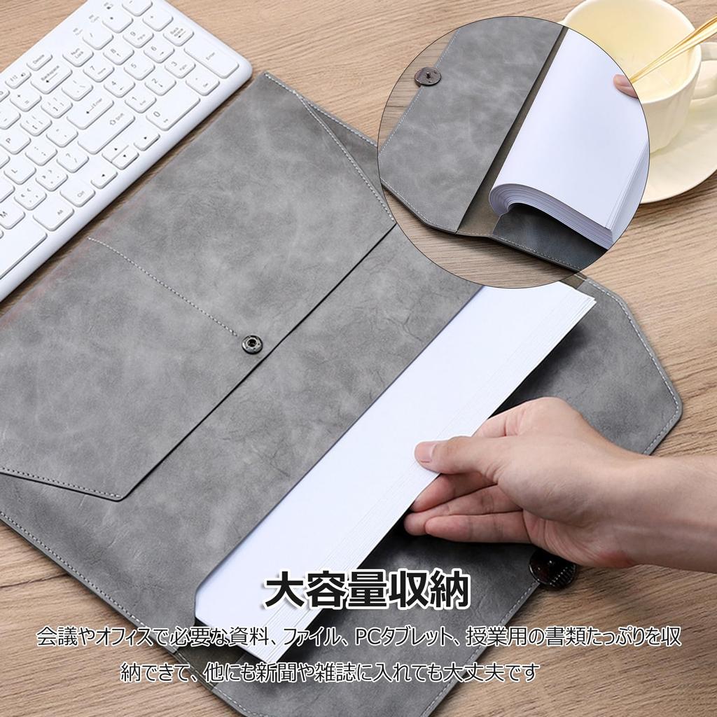 Carrying A4 Business PU File Large Document 2 Divided Button Type File Portable Business Unisex Bag, Size, Bag, Leather, Men's, Women's, Case,