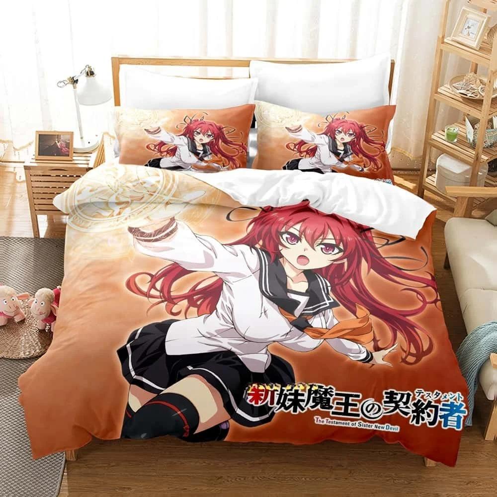 Anime The Testament of Sister New Devil Bedding Set Single Twin Full Queen King Size Bed Set Adult Kid Bedroom Duvet cover Sets Tool